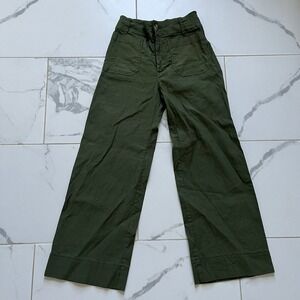Maeve Anthropologie Colette pant army green linen blend size 25P